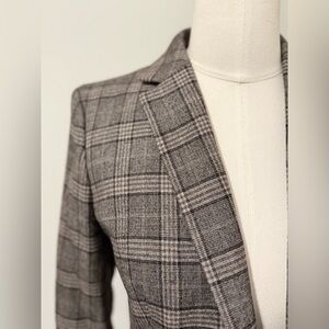 Banana Republic brown plaid wool blazer size 0